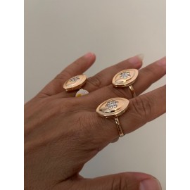 Xuping Rose Gold Numaralı Badem Çiçek Taşlı Yüzük