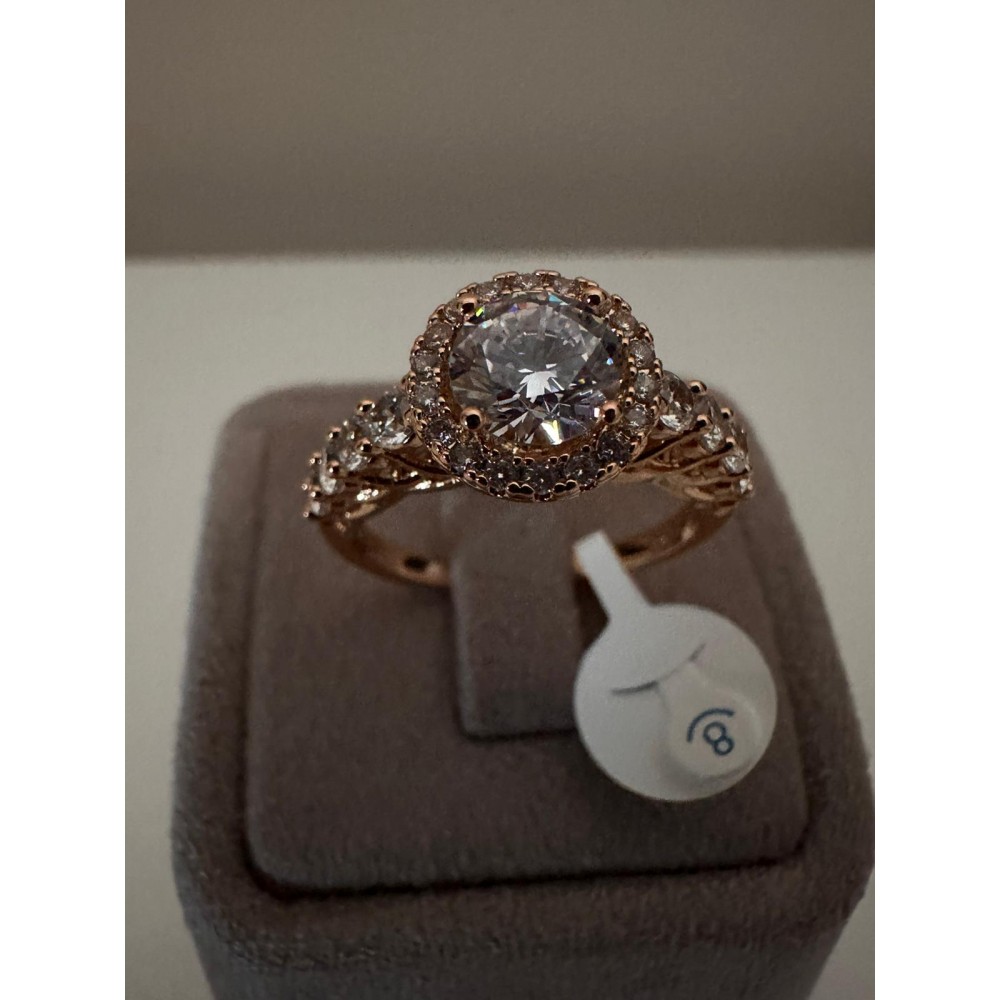 Xuping Rose Gold Oval Taşlı Tek Taşlı Yüzük