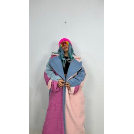 Oversize Pembe Mavi Teddy Peluş Kaban