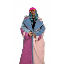 Oversize Pembe Mavi Teddy Peluş Kaban