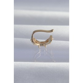 Pirinç Gold Renk Zirkon Taş Kaplama Earcuff Küpe