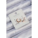 Xuping Rose Renk Zirkon Taşlı Ay Görünümlü Earcuff Küpe