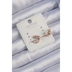 Xuping Rose Renk Zirkon Taşlı Bombeli Topçuk Earcuff Küpe