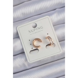 Xuping Rose Renk Zirkon Taş Kaplama Earcuff Küpe