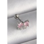 316L Çelik Gümüş Renk Pembe Zirkon Taşlı Fiyonk Tragus Piercing