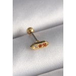 316L Çelik Gold Renk Turuncu Zirkon Taşlı Tragus Piercing