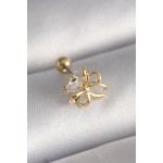 316L Çelik Gold Renk Zirkon Taş Detaylı Kurdele Model Tragus Piercing