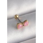 316L Çelik Gold Renk Pembe Fiyonk Model Tragus Piercing