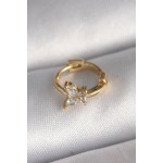 316L Çelik Gold Renk Zirkon Taşlı Kelebek Model Tragus Piercing